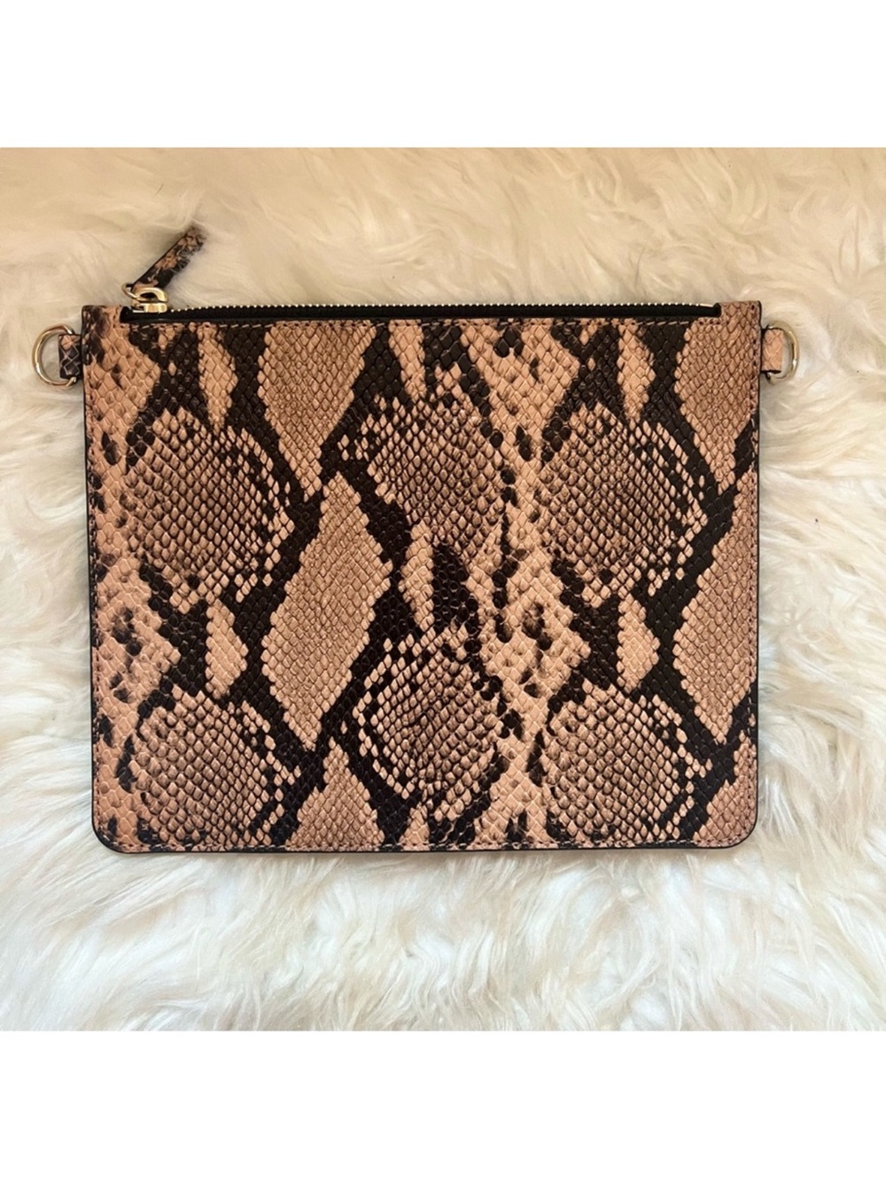 New! THEORY Snakeskin Clutch Pouch Bag - Picture 6 of 7
